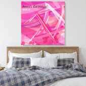 TRANSPARANT STAR-Pink Bat Mitzvah Inlogbord Canvas Afdruk (Insitu (Slaapkamer))