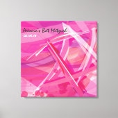 TRANSPARANT STAR-Pink Bat Mitzvah Inlogbord Canvas Afdruk (Voorkant)