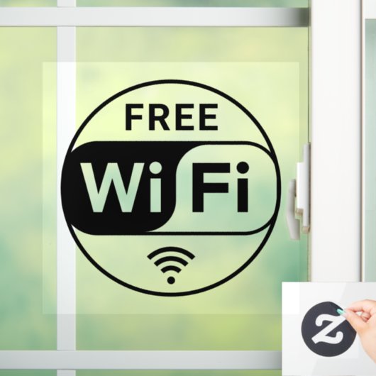 Transparant Zakelijk Gratis WiFi Symbool Venster C Raamsticker (Huis)