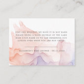 Transparant zijde modern baby shower informatiekaartje (Voorkant)