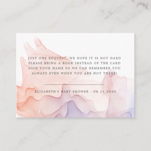 Transparant zijde modern baby shower informatiekaartje (Voorkant)