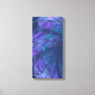 Transparante blauwe bloemblaadjes fractaal canvas afdruk