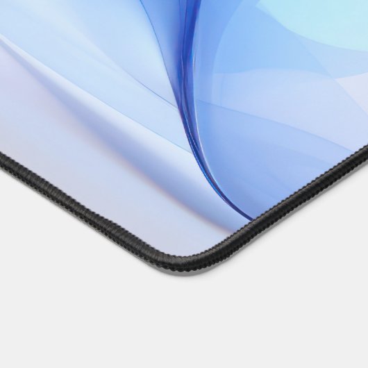 Transparante blauwe en lavendelkleurige vormen bureaumat (Hoek)