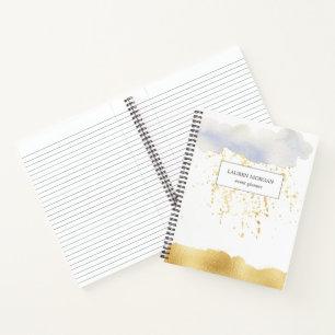 Transparante blauwe folie monogram Notitieboek