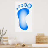 Transparante blauwe voet poster (Keuken)
