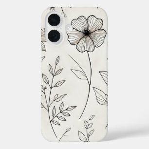 Transparante bloemige elegantie iPhone 16 hoesje