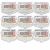 Transparante body boter etiketten opaal goud en ro sticker (Voorkant)