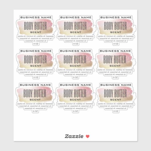 Transparante body boter etiketten opaal goud en ro sticker (Vel)