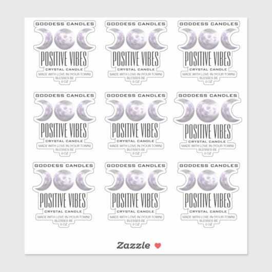 Transparante Crystal Candle Labels (Vel)