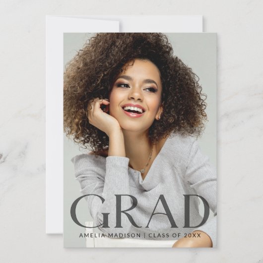 Transparante donkere Mode Tekst Modern Afstudeerde Aankondiging (Voorkant)