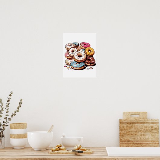 Transparante donuts clip art poster (Keuken)