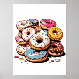 Transparante donuts clip art poster
