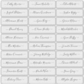 Transparante eenvoudige moderne scriptgastnamen sticker (Voorkant)