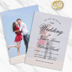 Transparante foto Elegant Script Modern Wedding Kaart