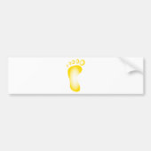 Transparante gele voet bumpersticker (Voorkant)