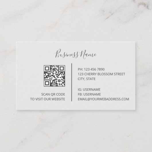 Transparante gouden bloem zilver visitekaartje (Achterkant)