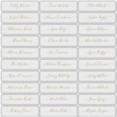 Transparante gouden eenvoudige moderne script gast sticker (Voorkant)