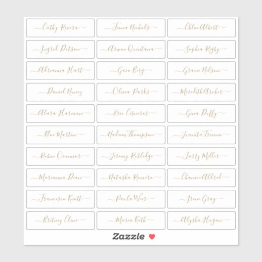 Transparante gouden eenvoudige moderne script gast sticker (Vel)