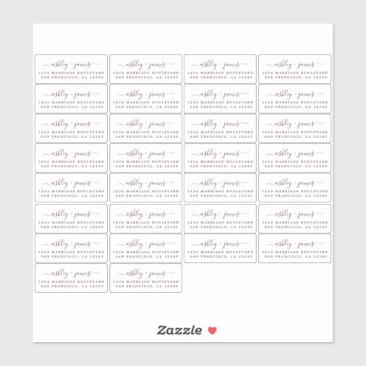 Transparante kalligrafie-retouradreslabels 30x sticker (Vel)