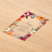 Transparante Levendige Bloemen Mexicaanse Fiesta H Acryl Uitnodigingen (Laagn)