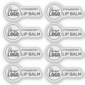 Transparante lipbalsem Logo labels (Voorkant)