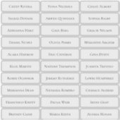 Transparante moderne minimalistische gastnamen sticker (Voorkant)