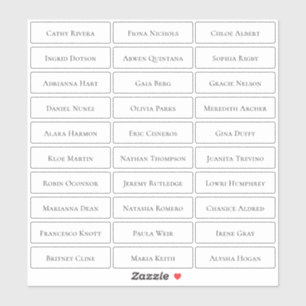 Transparante moderne minimalistische gastnamen sticker