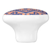 Transparante monogram Azulejo Style Ceramic Knob. Keramische Knop (Zijkant)