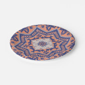 Transparante Monogram Azulejo Style Paper Bord (Gekanteld)