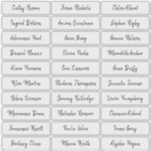 Transparante namen van borstelscript sticker (Voorkant)