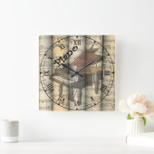 Transparante Piano ~ Rolled  vel Music ~ Vierkante Klok (Huis)