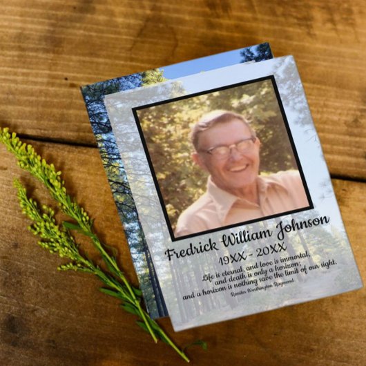 Transparante Pine Tree Forest Quote Foto's Begrafe Programma