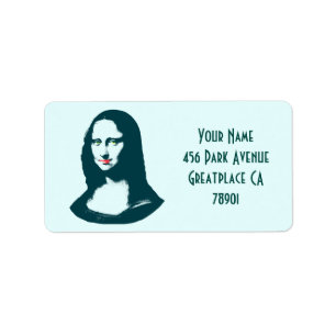Transparante Pop Art Mona Lisa-adreslijst Etiket