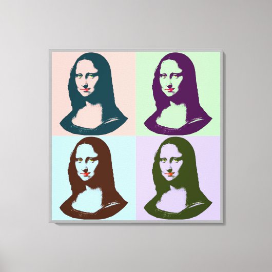 Transparante Pop Art Mona Lisa Canvas Afdruk (Voorkant)