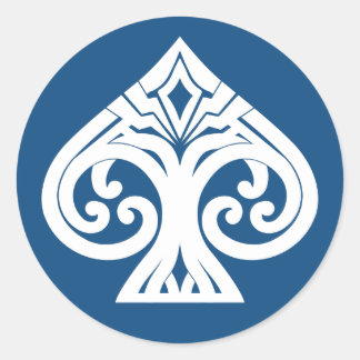 Transparante randloze Art Deco Ace van schoppen Ronde Sticker