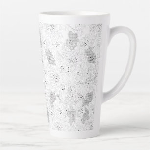 Transparante rasteroverlay – Bewerkbare PNG-textuu Latte Mok