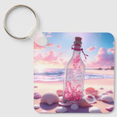 Transparante romantische drijvende fles sleutelhanger (Voorkant)