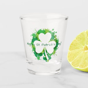 Transparante Shamrock met Spletters voor groene ve Shot Glas
