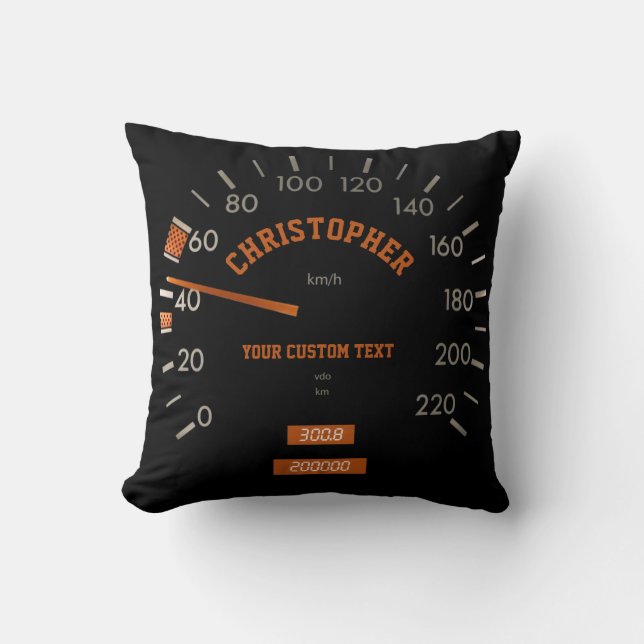 Transparante snelheidsmeter op dashboard Pillow Kussen (Voorkant)