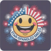 Transparante Star-Spangled Smiles Sticker (Voorkant)
