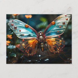 Transparante Steampunk Wire Butterfly Briefkaart