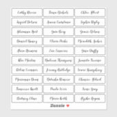 Transparante stijlvolle sticker voor scriptgastnam (Vel)