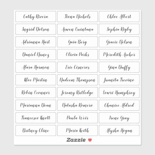 Transparante stijlvolle sticker voor scriptgastnam (Vel)