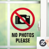 Transparante vensterfolie met 'geen foto's toegest raamsticker (Huis)