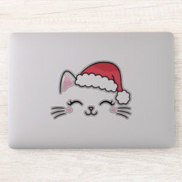 Transparante vinylsticker met kerstkat sticker