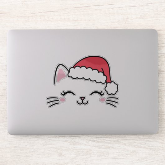 Transparante vinylsticker met kerstkat sticker (Computer)
