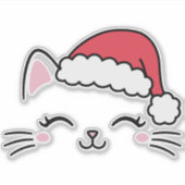 Transparante vinylsticker met kerstkat sticker (Voorkant)