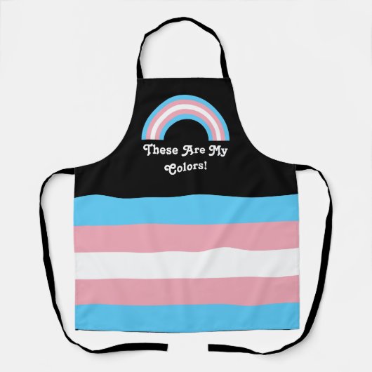 Transparante vlag en regenboog met aangepaste teks schort (Voorkant)