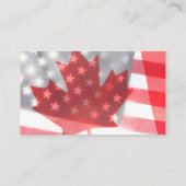 Transparante vlaggen uit Canada en de VS vervagen Visitekaartje (Achterkant)
