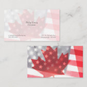 Transparante vlaggen uit Canada en de VS vervagen Visitekaartje (Voorkant / Achterkant)